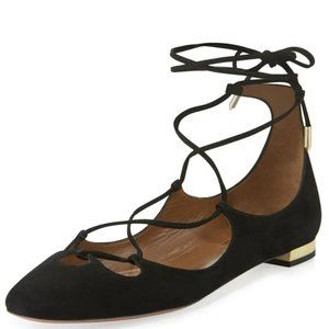 Aquazzura Dancer Suede Flats - size 6.5